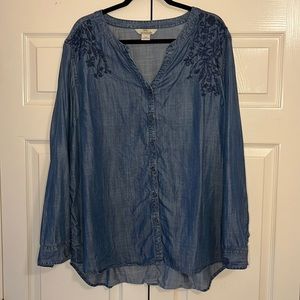 Bob Timberlake Chambray Embroidered Shirt XXL